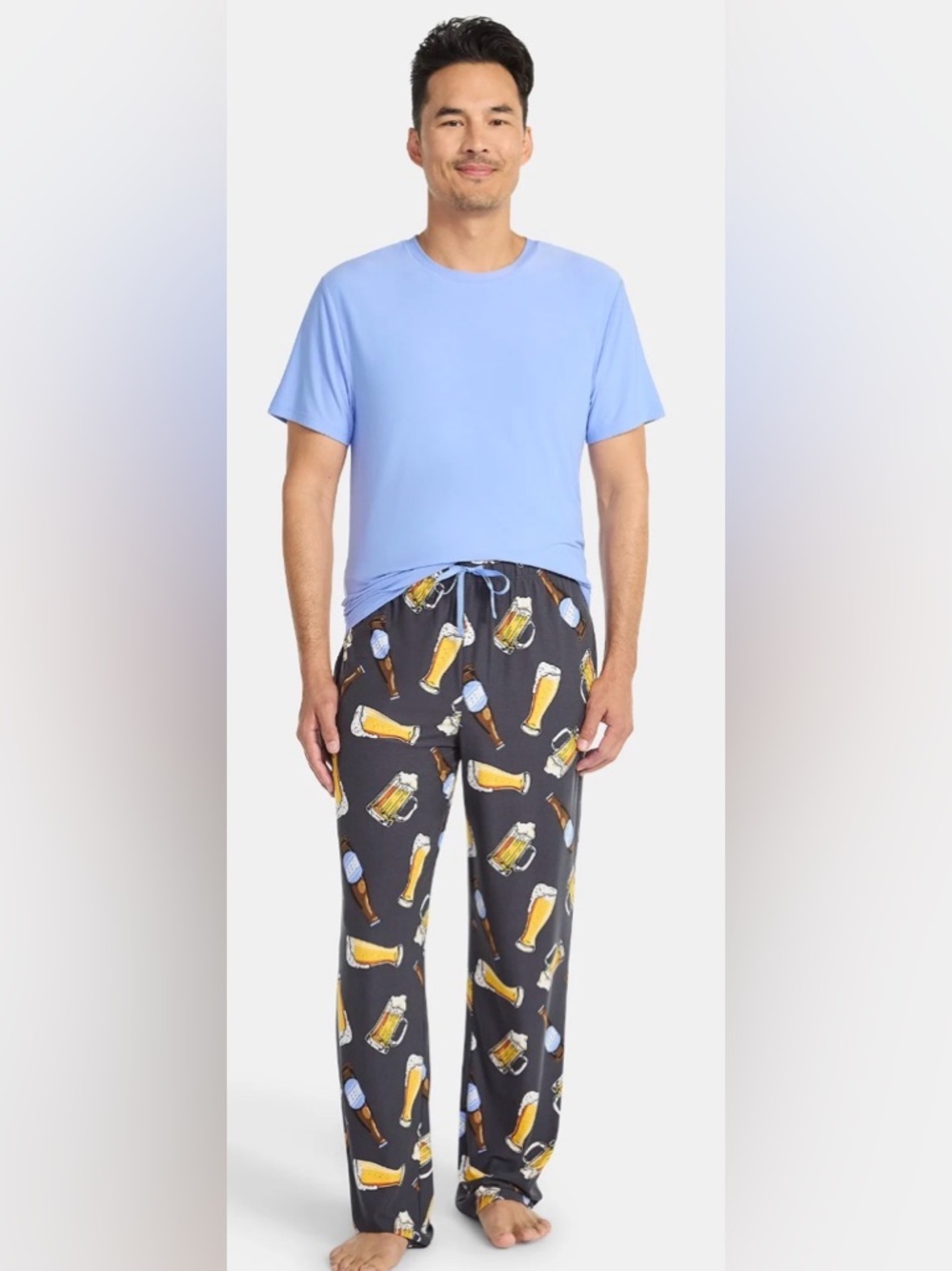 Fox + Badger Men's Short Sleeve Top and Pajama Pants Sleep Set, 2-Piece